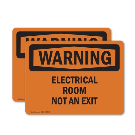 Signmission Electrical Room Not An Exit OSHA Warning Sign, Vinyl Decal, 5in W x 3.5in L, 2PK OS-2PACK-WS-D-35-L-12098